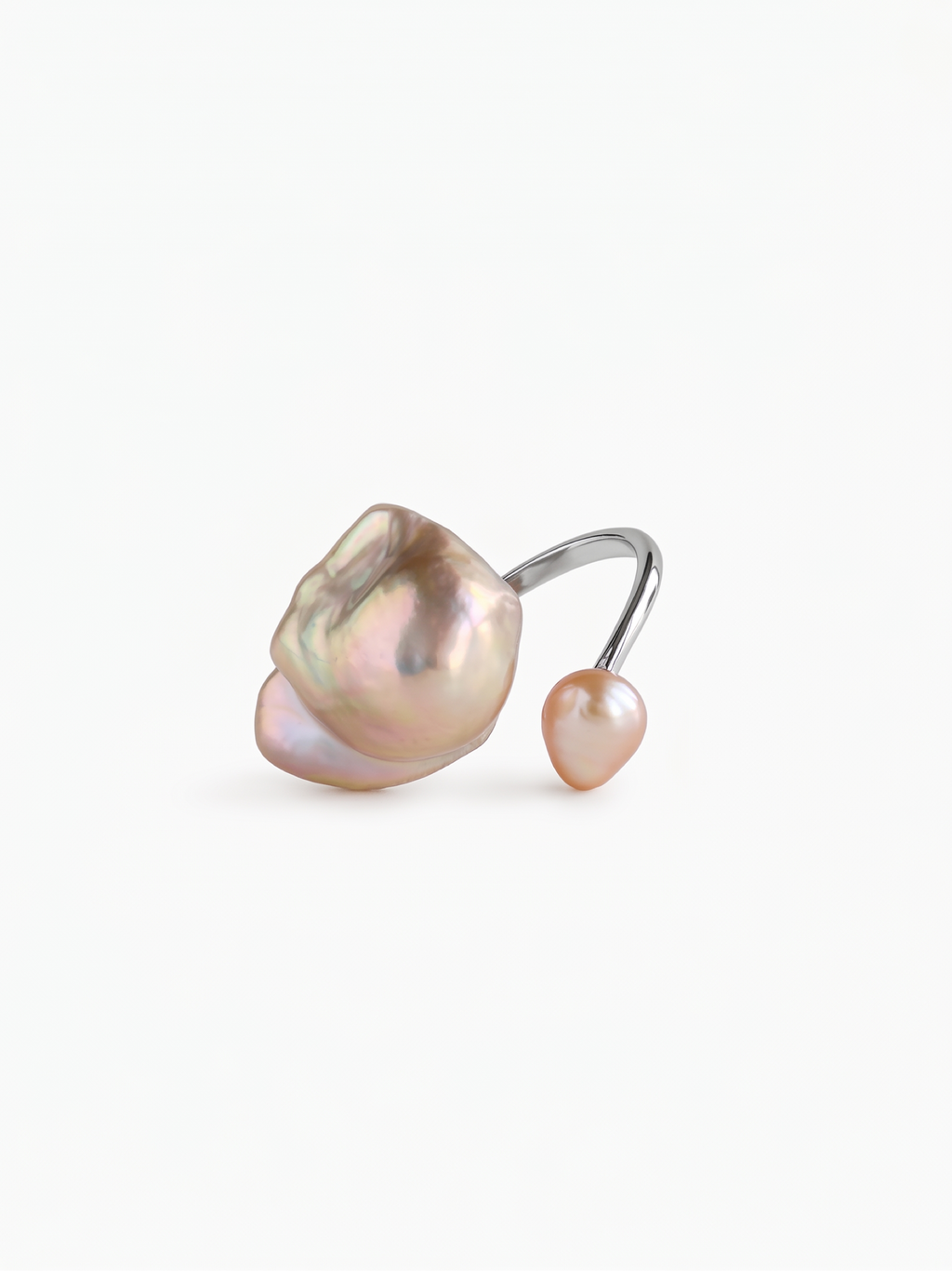 Dual Baroque Pearl Open Wrap Ring