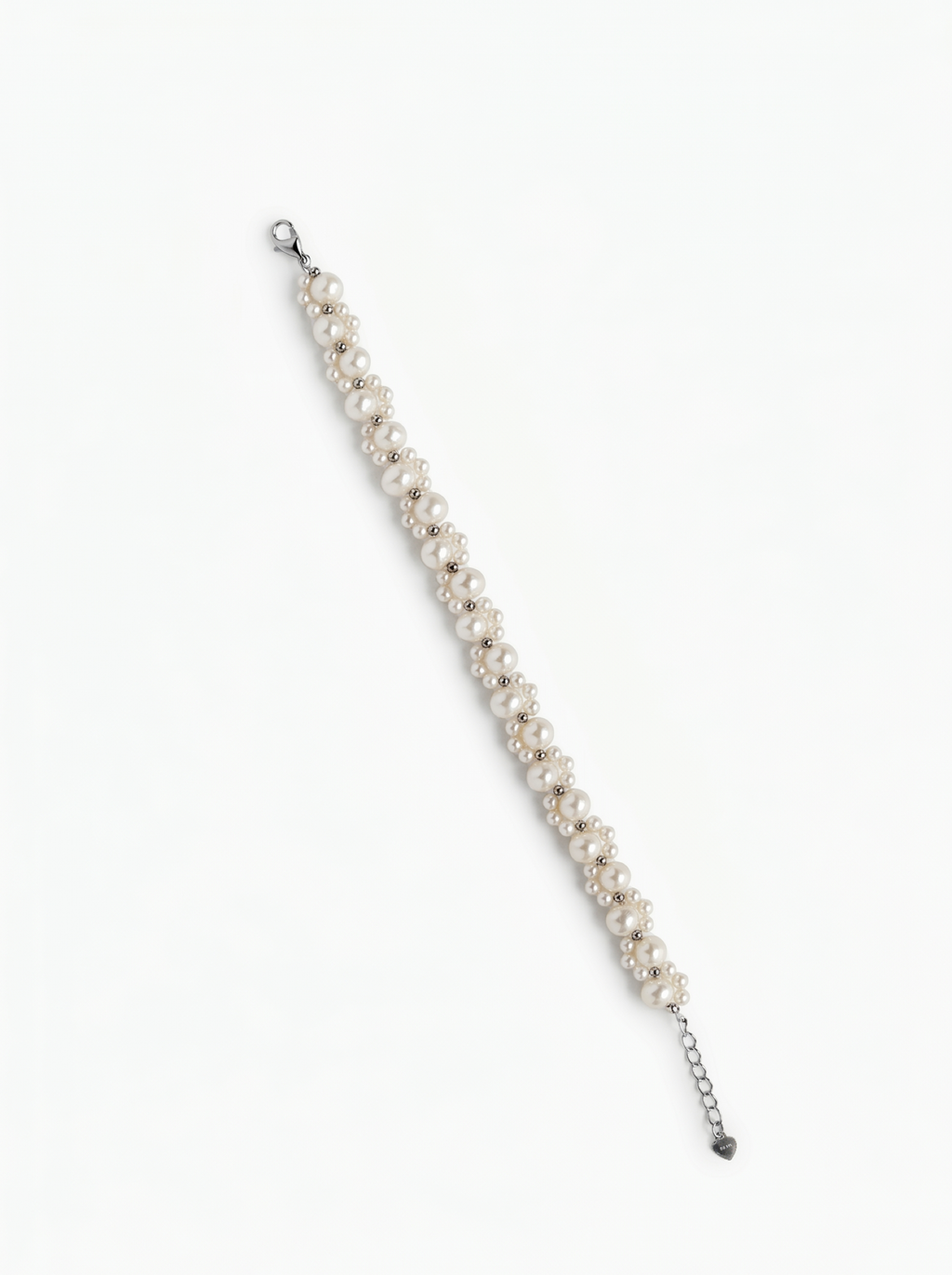Handwoven Wave Freshwater Pearl Cluster Bracelet