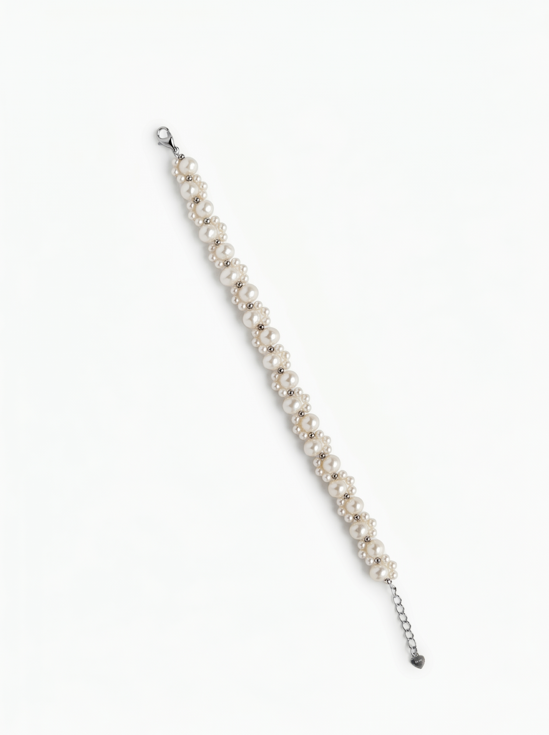 Handwoven Wave Freshwater Pearl Cluster Bracelet