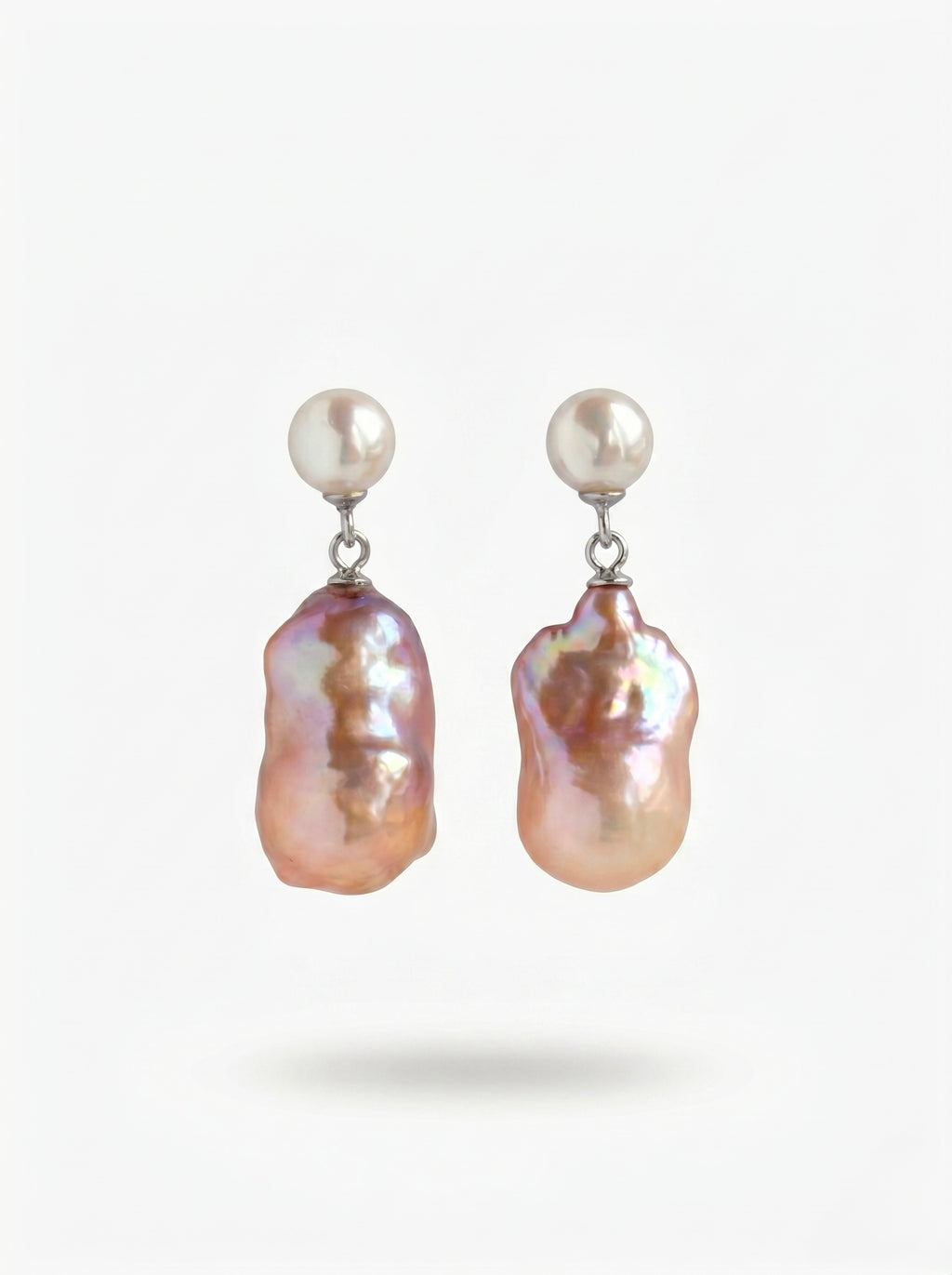 Purple-pink Baroque Pearl Drop Earrings