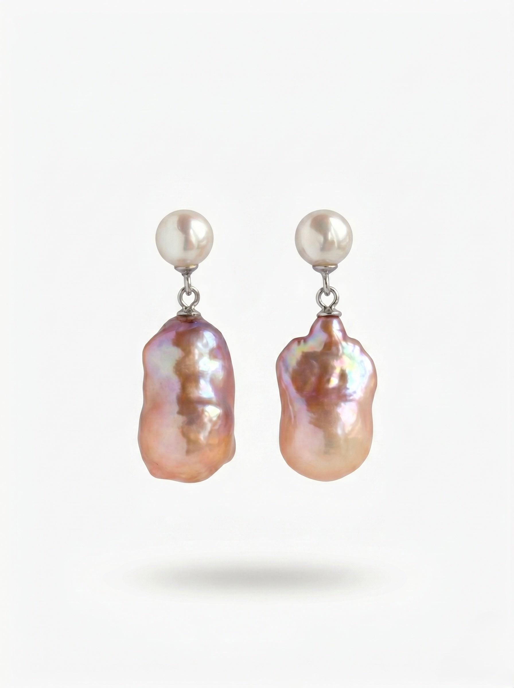 Purple-pink Baroque Pearl Drop Earrings