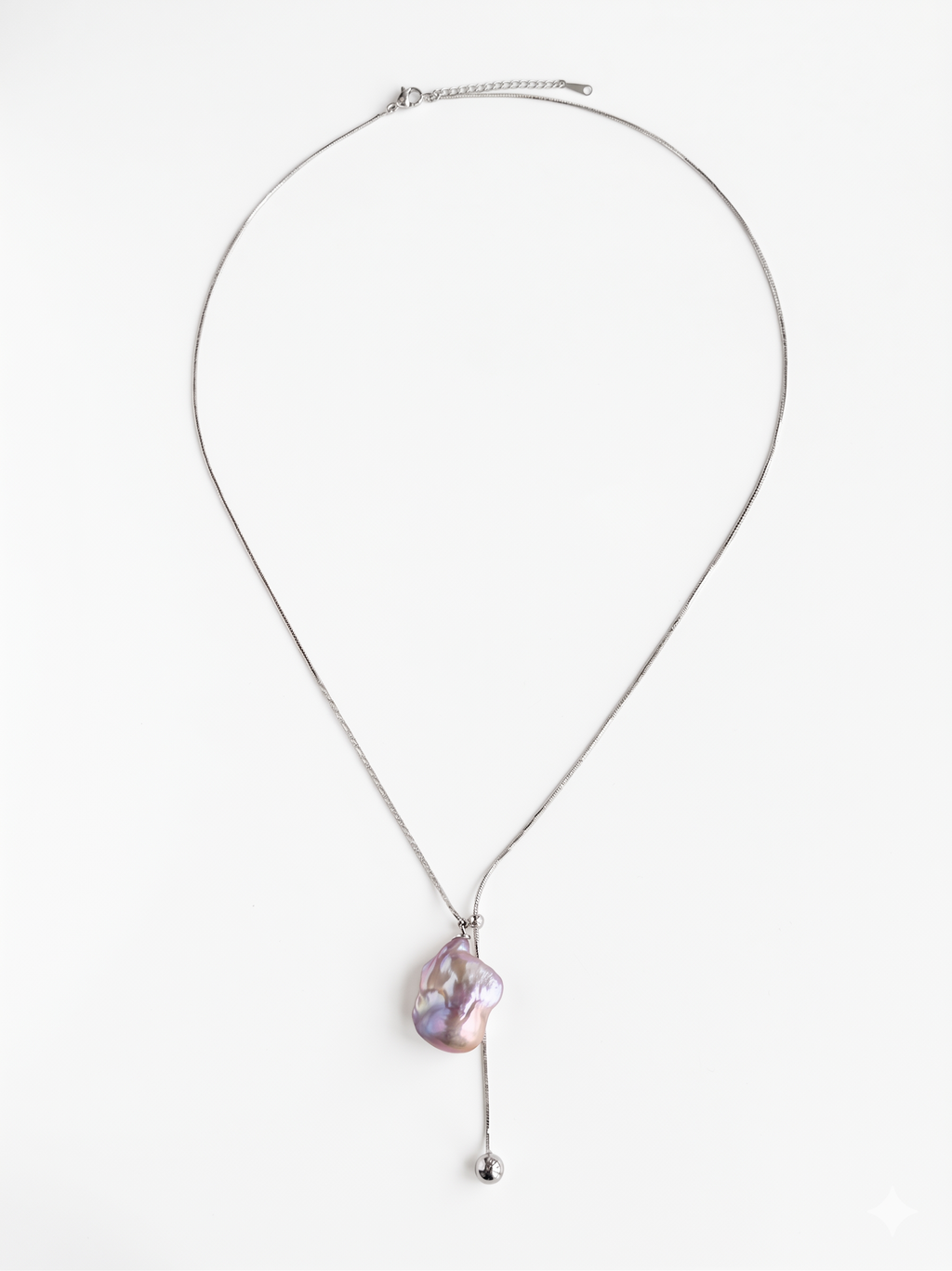 Purple Baroque Pearl Adjustable Long Necklace