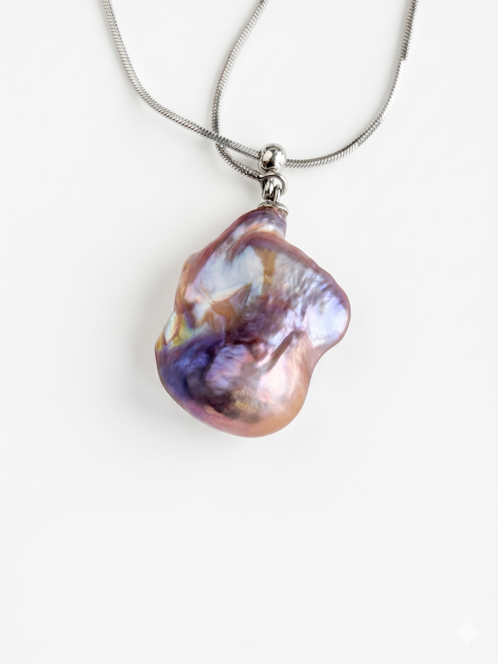 Purple Baroque Pearl Adjustable Long Necklace