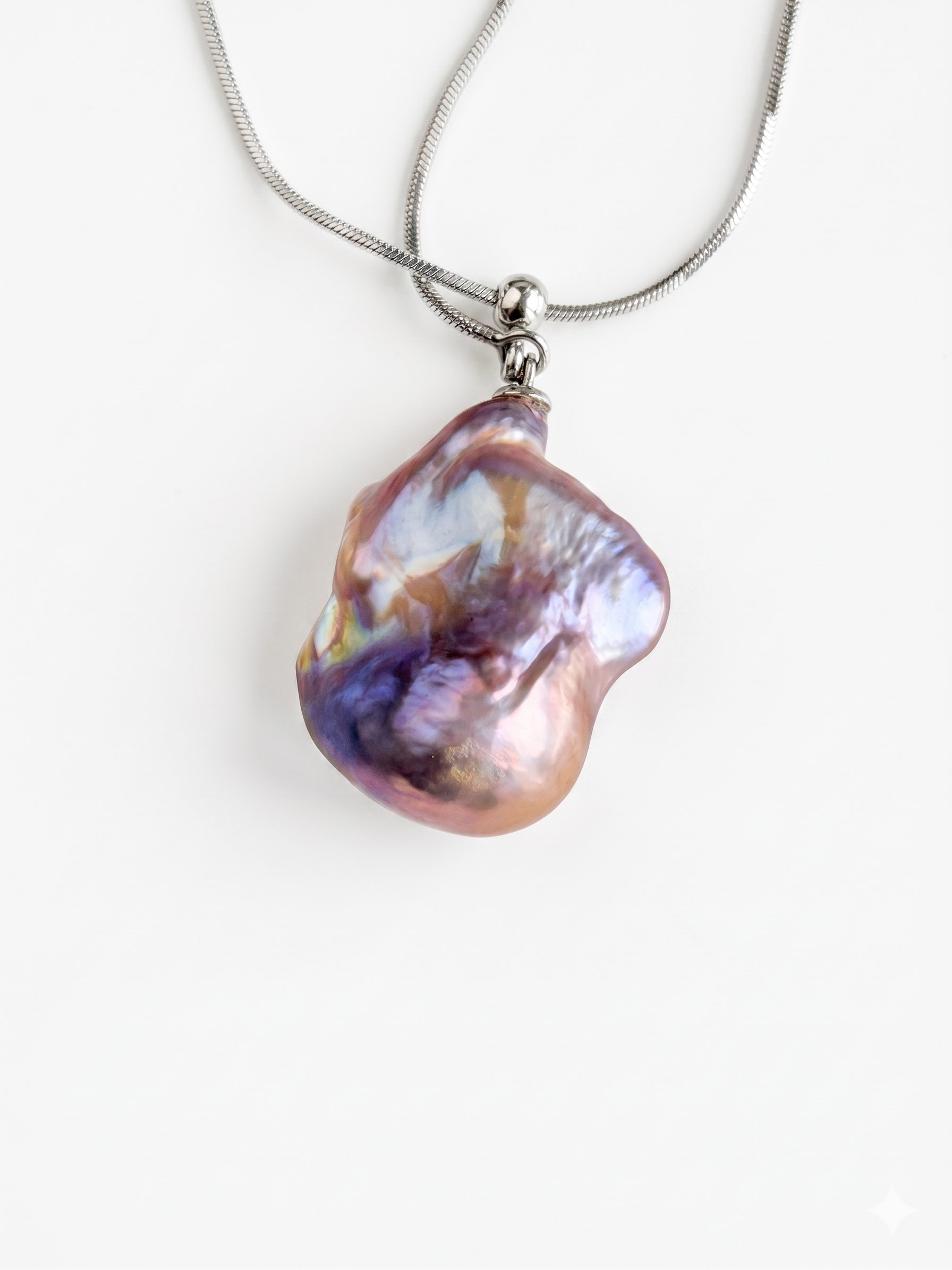 Purple Baroque Pearl Adjustable Long Necklace