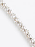 Handwoven Wave Freshwater Pearl Cluster Bracelet