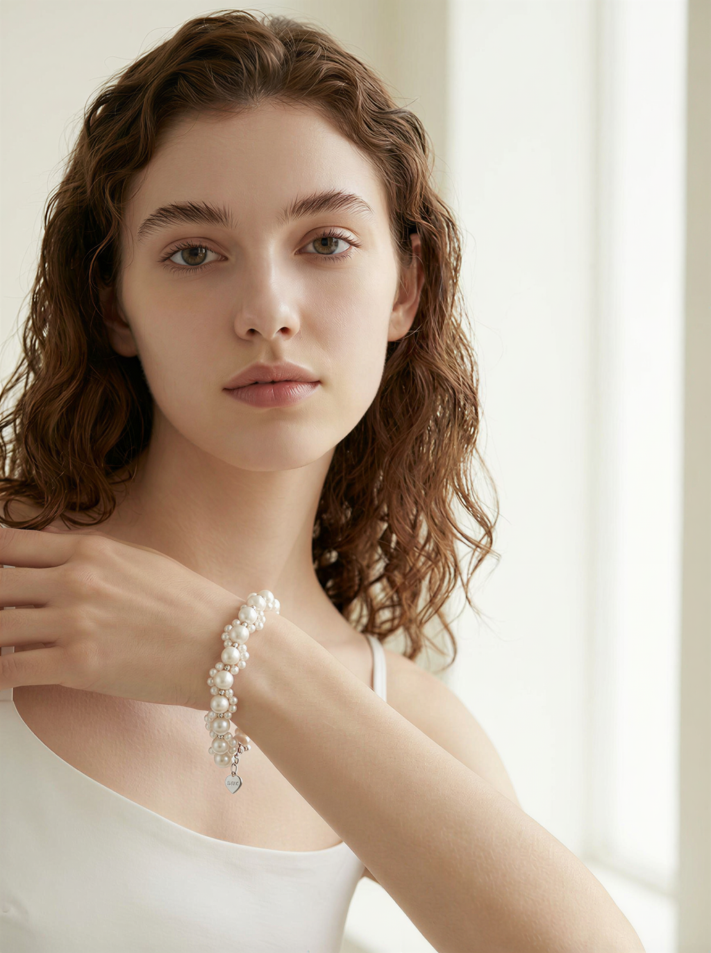 Handwoven Wave Freshwater Pearl Cluster Bracelet